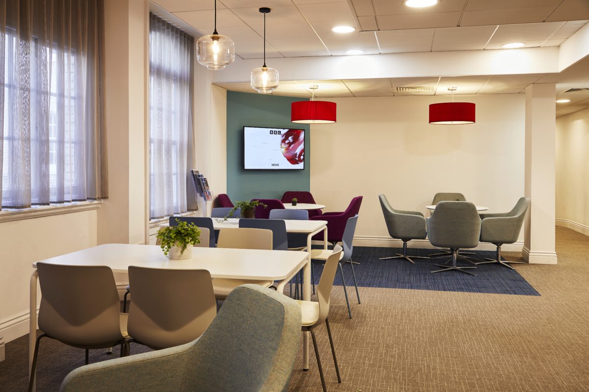 a communal meeting area at 116 Pall Mall